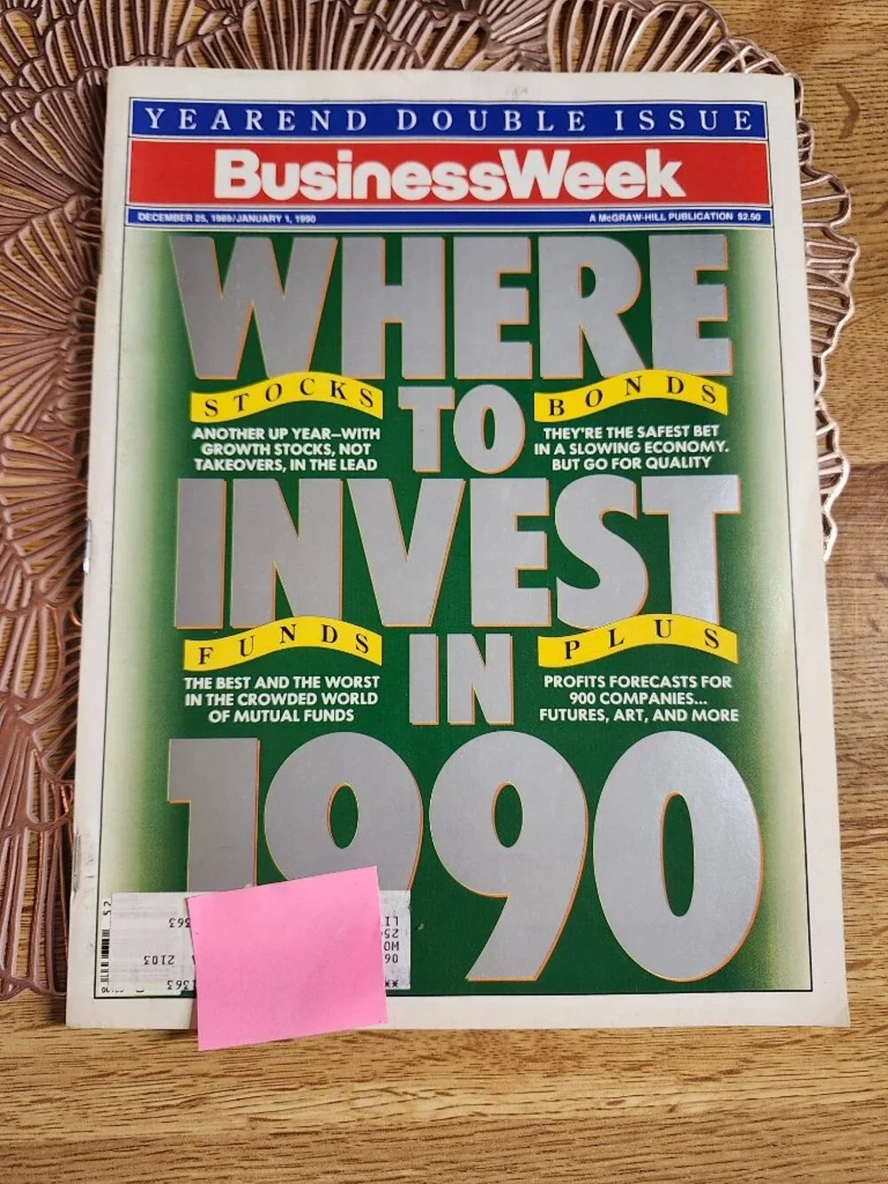Business Week Magazine Where to Invest in 1990 12/25/1989 to 1/1/1990 Vintage